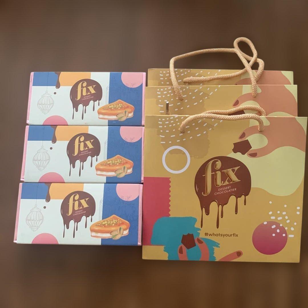 fix⭐️ドバイチョコ⭐️ピスタチオ＆クナファ⭐️3箱⭐️入手困難⭐️新品未使用⭐️専用袋付