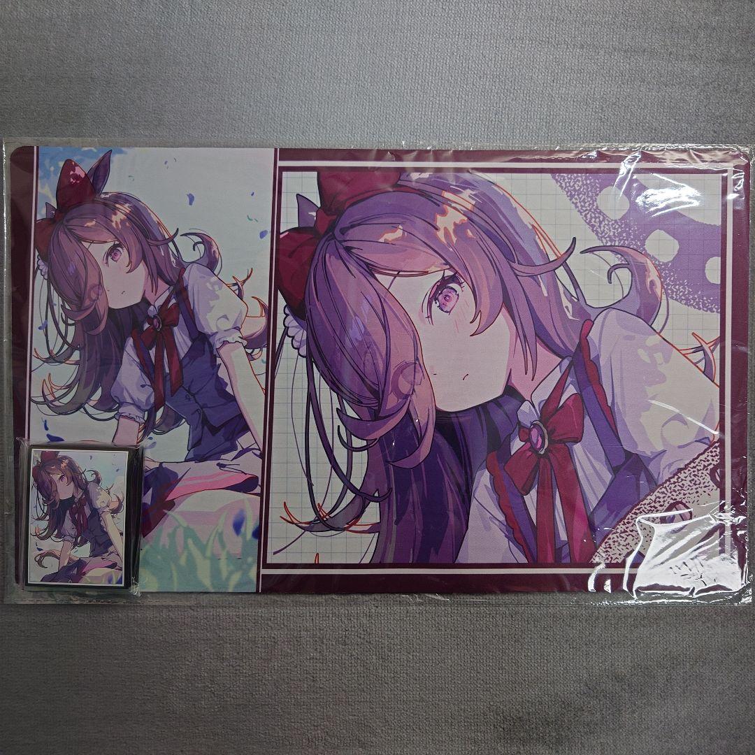 α1 ウマ娘 私服&リボン&青い花びら ライスシャワー スリーブ&プレイマット