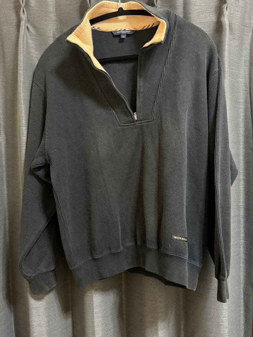 BURBERRY ブラック ハーフジップM 値下げ交渉受けます！