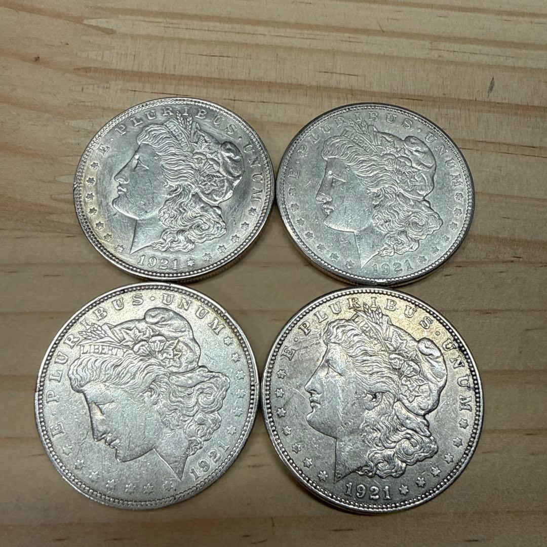 アメリカ　モルガン銀貨 1921年 4枚セット