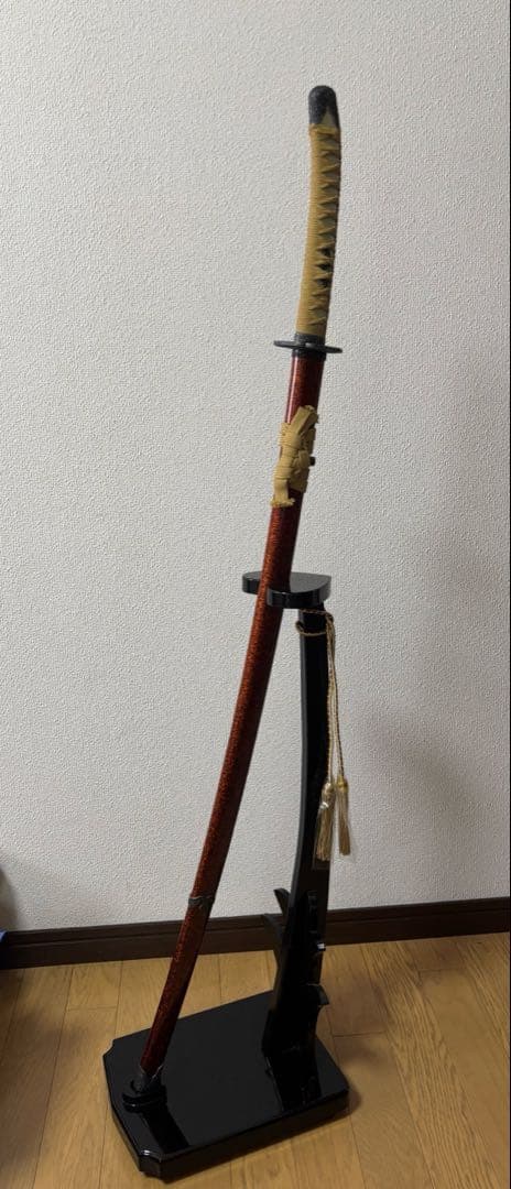 模造刀 美品 伝統的な日本刀スタイルの装飾刀　オレンジ