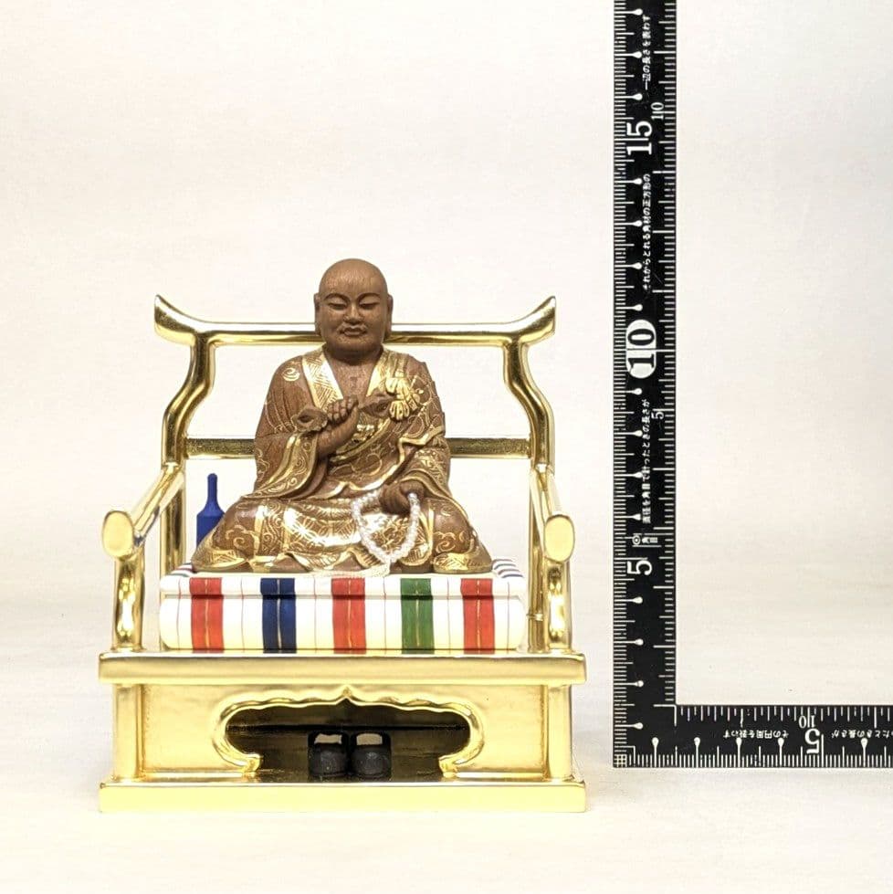 【ゲリラセール・新品】 弘法大師　金泥　紅檀　総高さ約12.5cm　空海