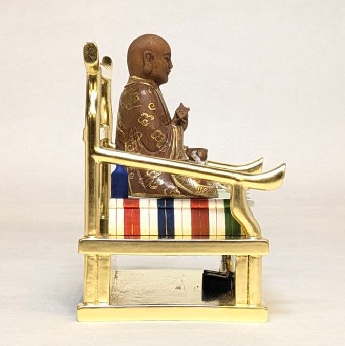 【ゲリラセール・新品】 弘法大師　金泥　紅檀　総高さ約12.5cm　空海