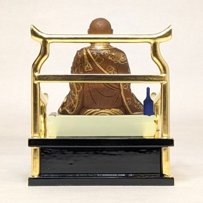 【ゲリラセール・新品】 弘法大師　金泥　紅檀　総高さ約12.5cm　空海