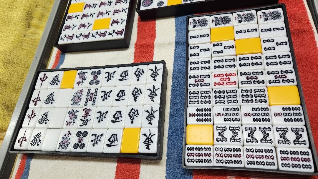 Ｌサイズ 特大 マージャンパイ 点棒 麻雀牌 一式 まーじゃんぱい Lサイズ