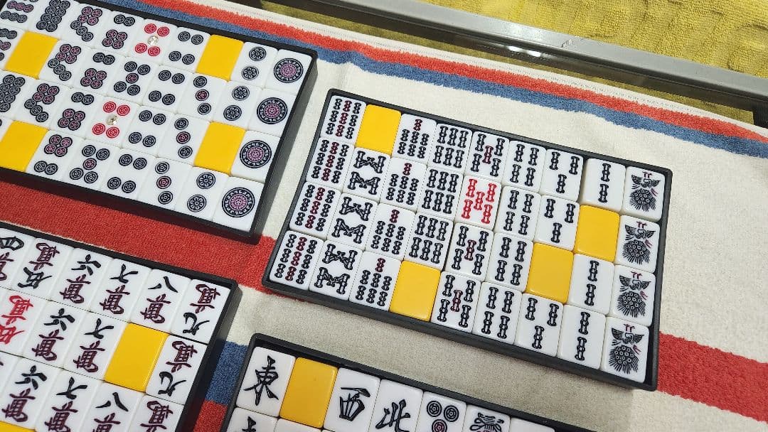 Ｌサイズ 特大 マージャンパイ 点棒 麻雀牌 一式 まーじゃんぱい Lサイズ