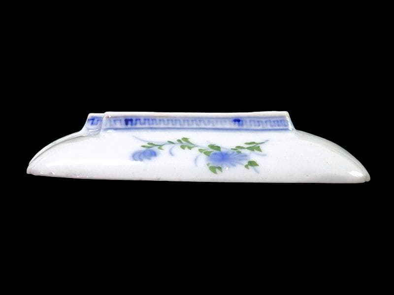 古伊万里　染錦　梅に菊　松に短冊の図　変形長皿　５客　B048AS-CWx