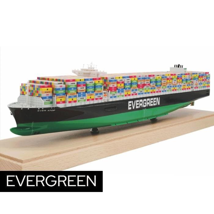 45cm 海上コンテナ船 EVERGREEN 模型 完成品 船舶鑑賞用 置物