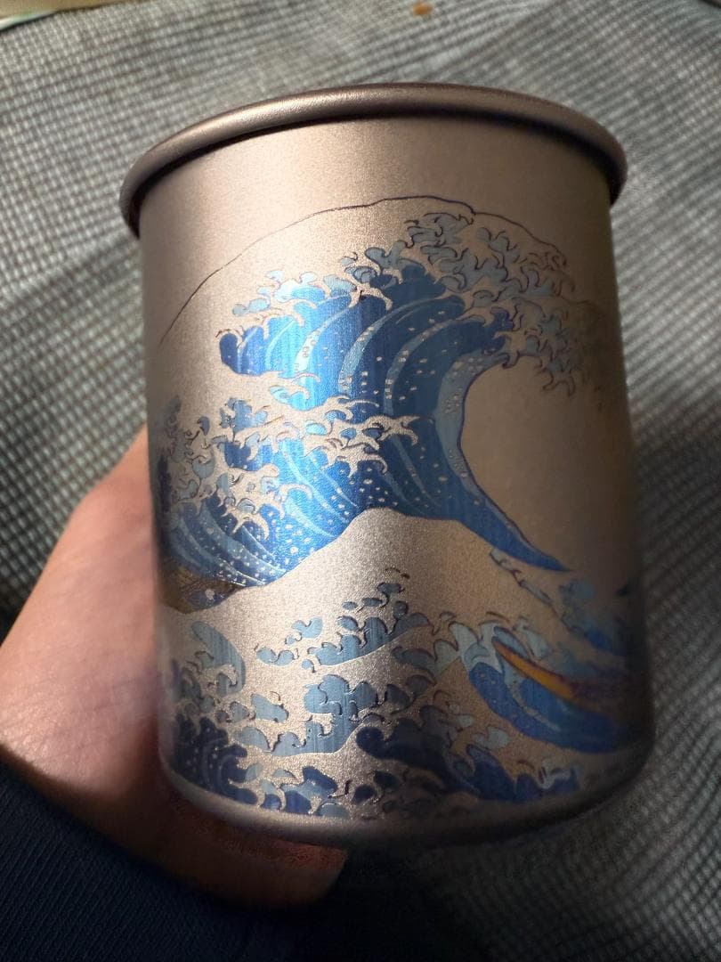チタン 300ml マグカップ アウトドア コップ 神奈川沖波裏 葛飾北斎