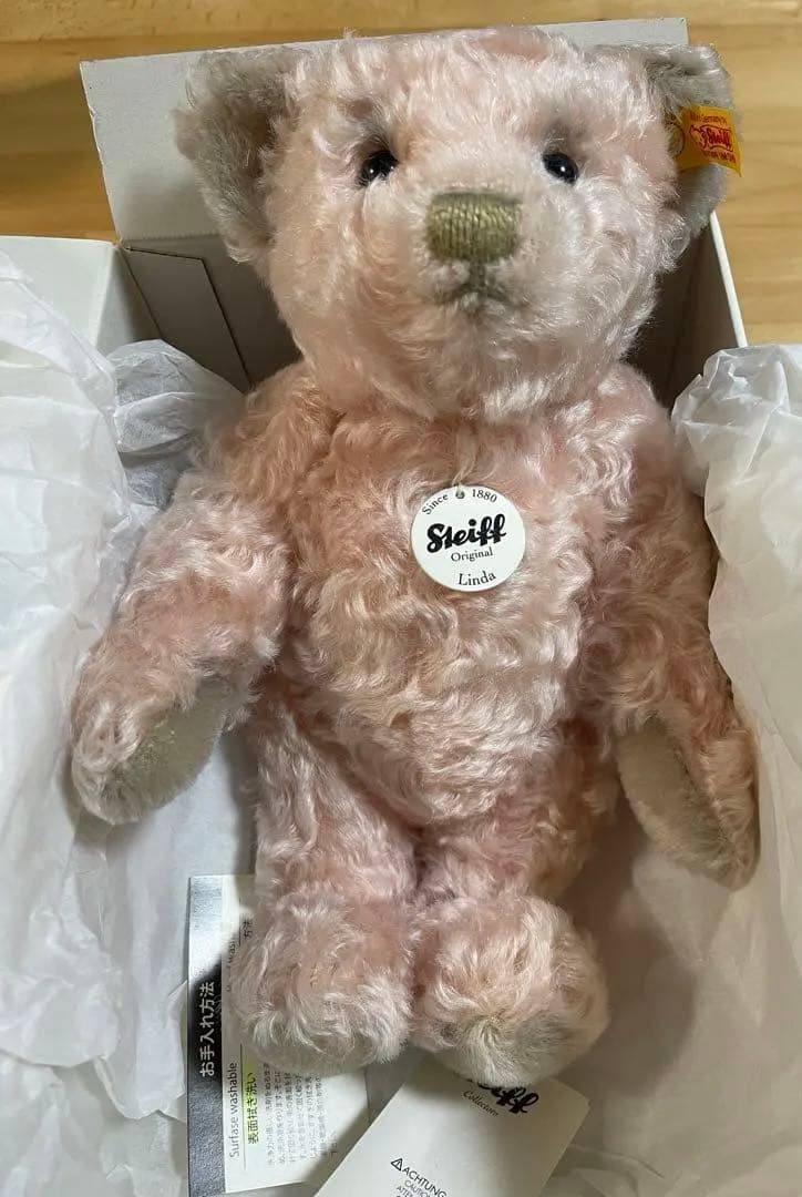 新品☆Steiff ぬいぐるみ ピンク 約30cm