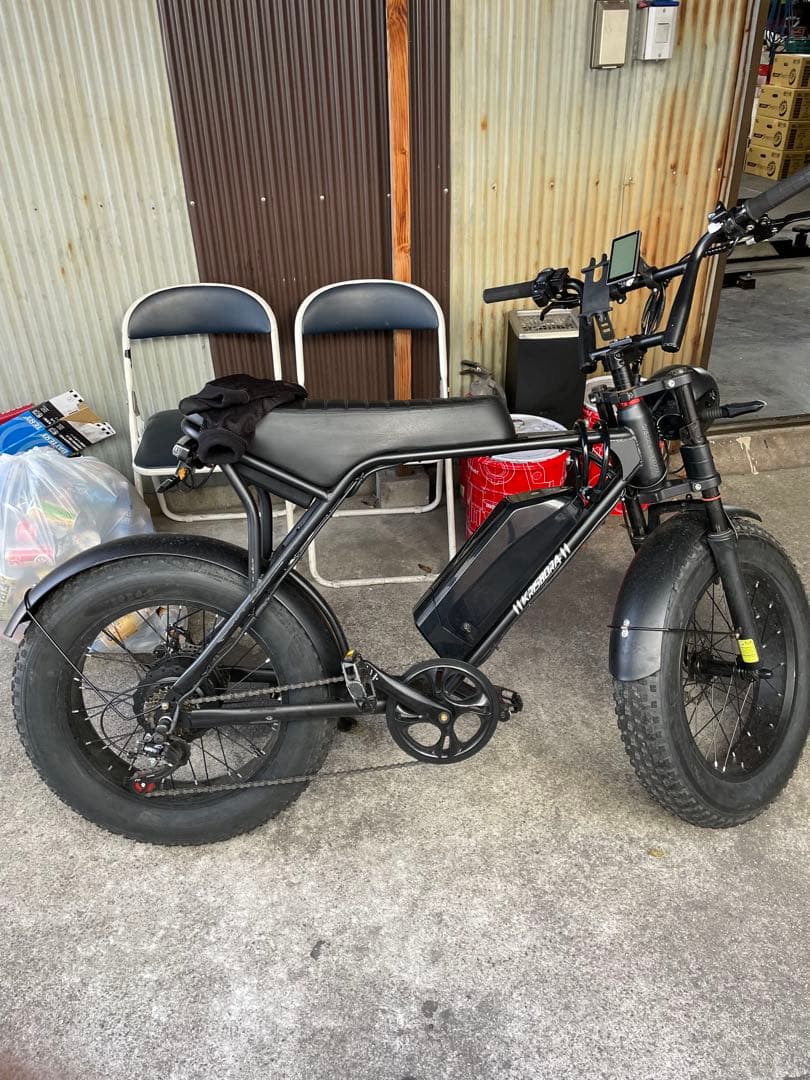 電動アシスト自転車 ブラック 太タイヤ 今月中75000円