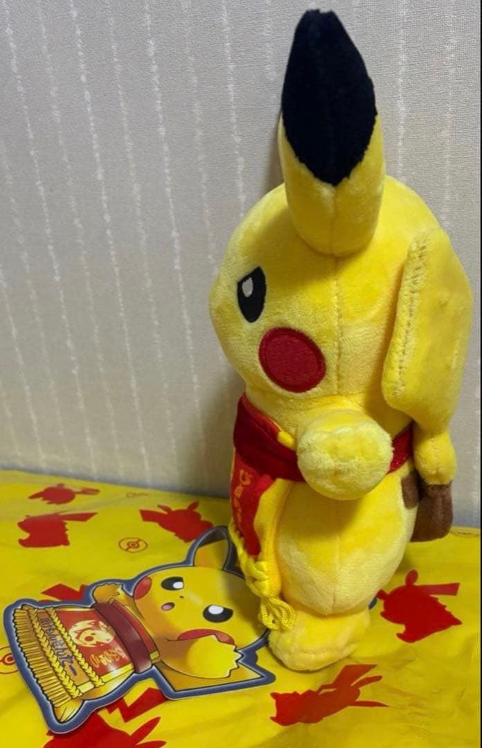 【タグ付き】 ポケモンセンターDX 1周年記念 ピカチュウ 力士風 ぬいぐるみ