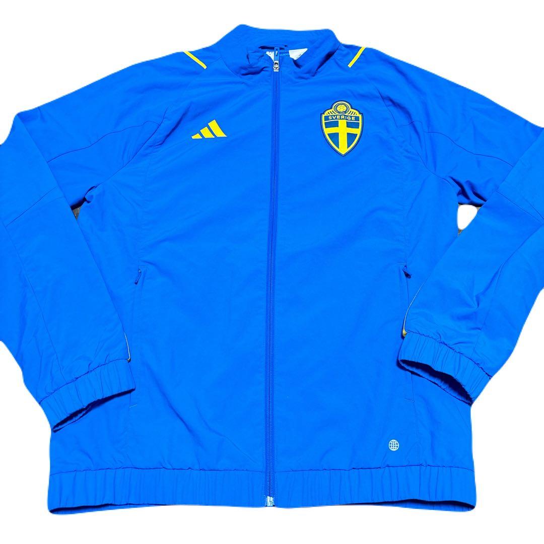【美品】サッカー スウェーデン代表 アディダス プレゼンテーションジャケット 青