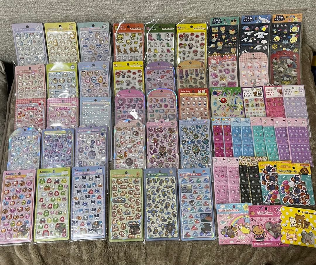ボンボンドロップ コットンパフィ タイルシール おはじきシール まとめ売り 正規