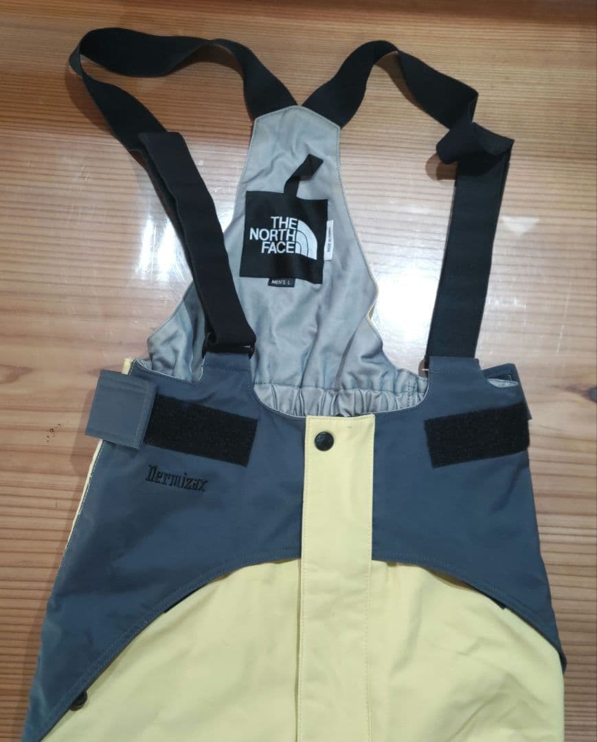ノースフェイス　スノーボード　スキー　ビブパンツ　メンズL　イエロー匿名