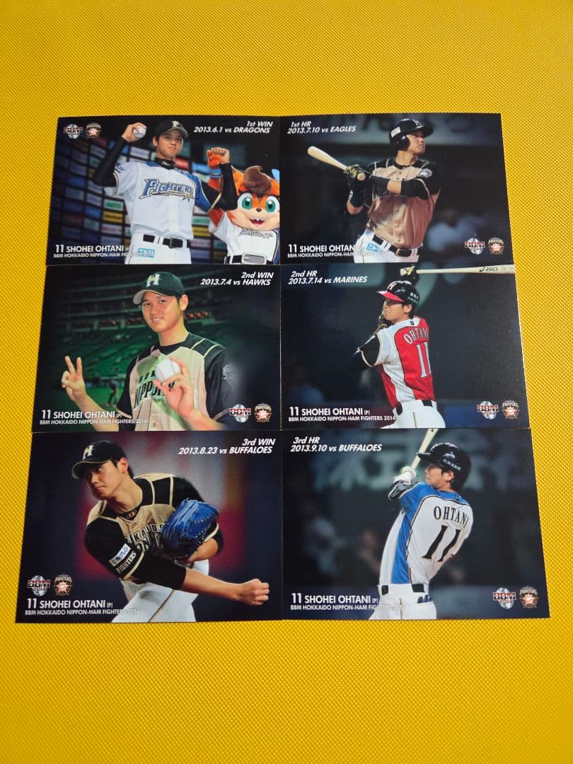 BBM2014 日本ハム 大谷翔平 1st~3WIN 1st~3HR 6枚セット
