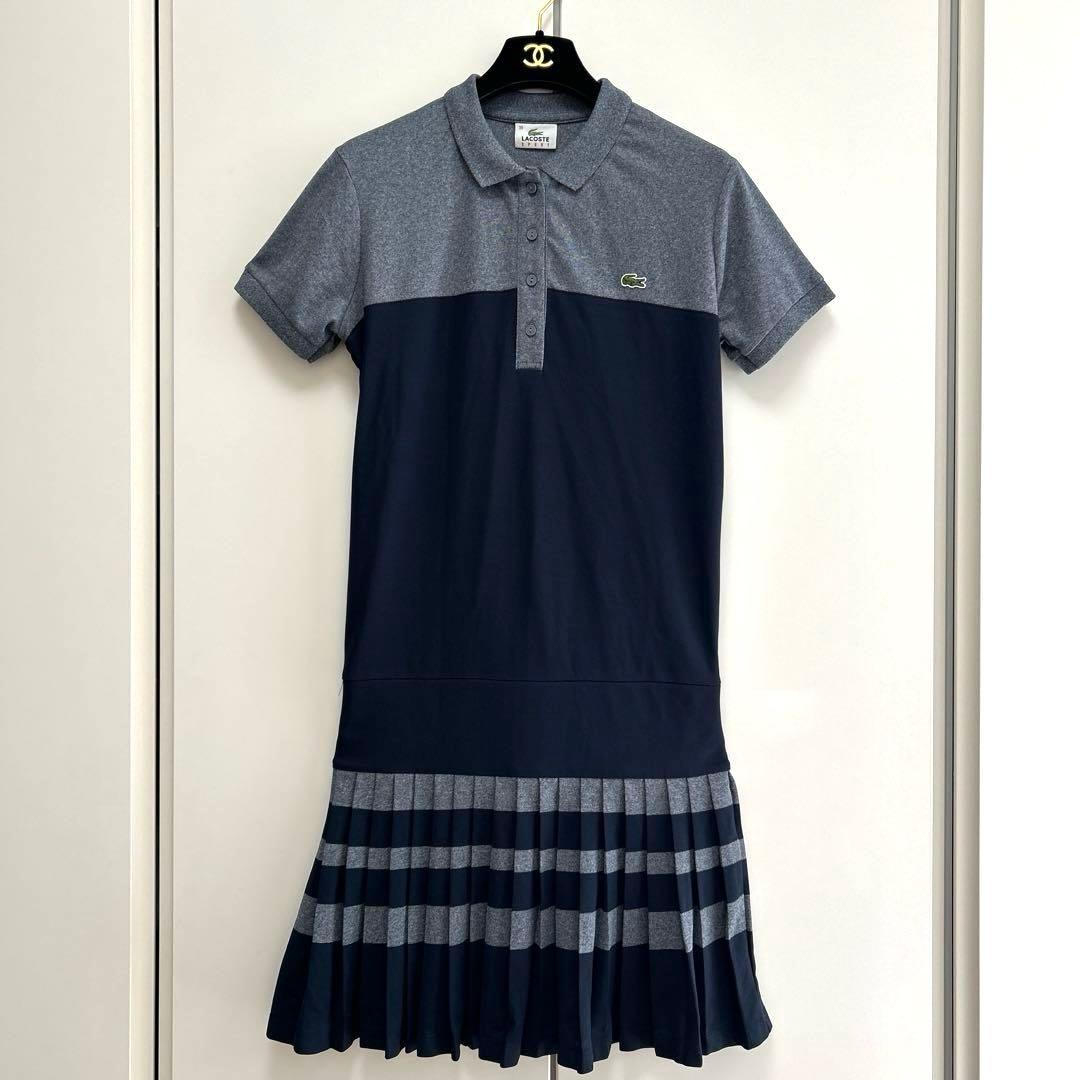 LACOSTEラコステ ポロシャツワンピース スポーツウェア バイカラー38M