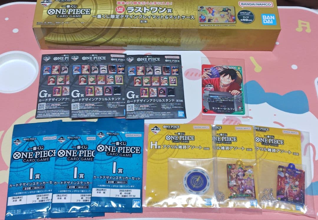 一番くじ　ワンピース　ラストワン賞　プレイマット　プロモカード　ルフィ　他