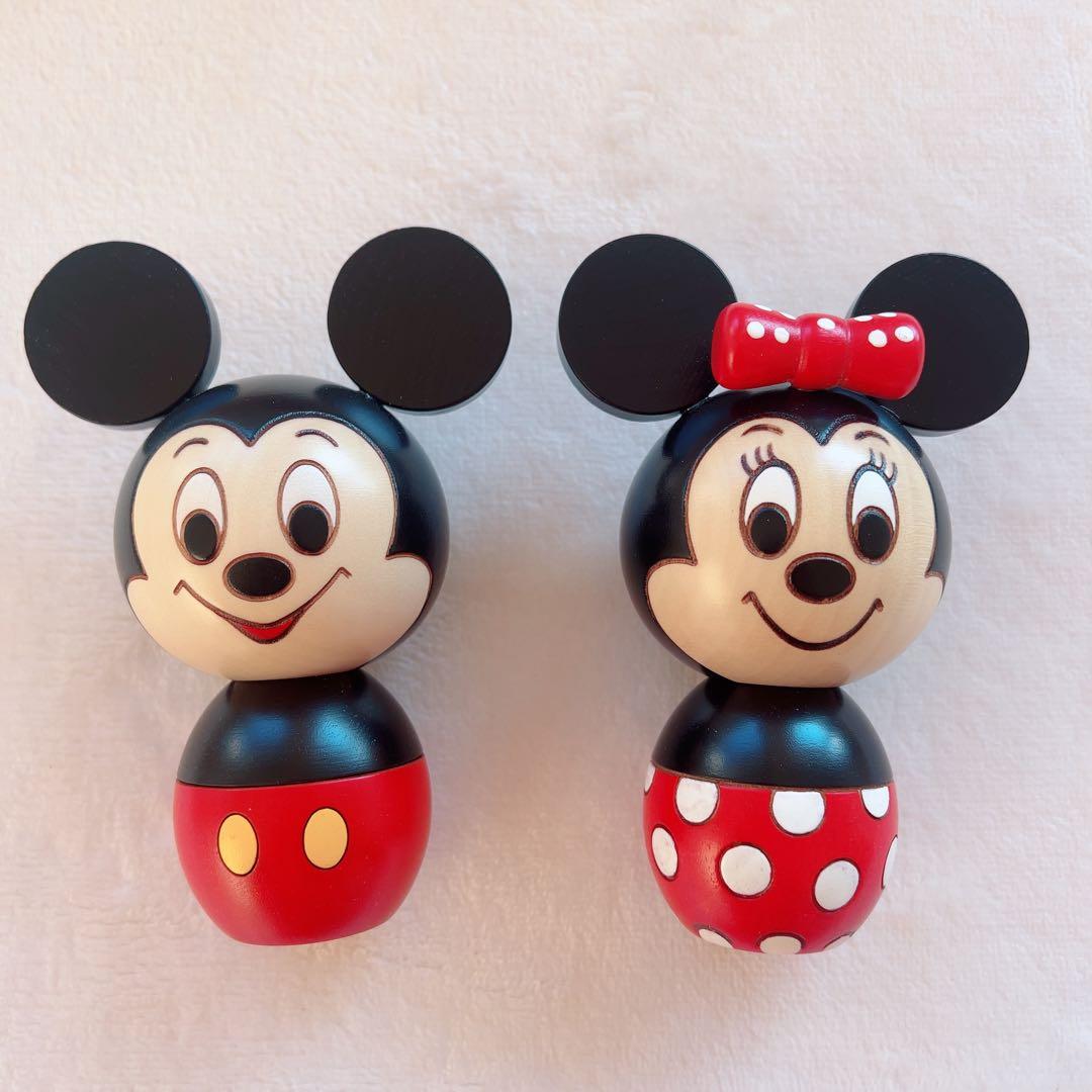 Disney ディズニー　卯三郎こけし　ミッキー　ミニー
