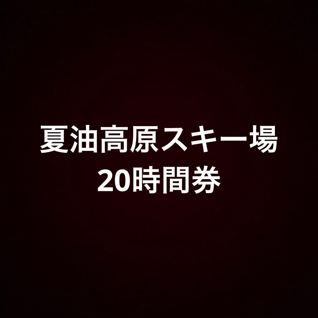 夏油高原スキー場 リフト券 20時間券