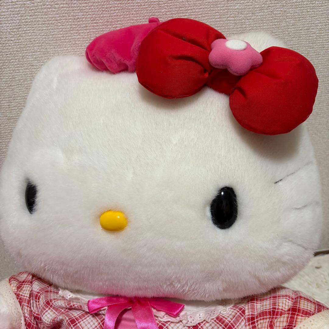 サンリオ ハローキティ 特大 BIG ぬいぐるみ ワンピース ベレー帽 LL