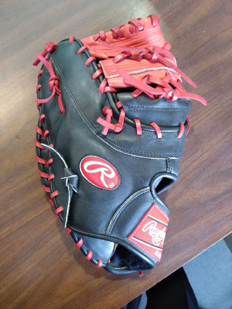 Rawlings 軟式ファーストミット　左利き　 黒/赤