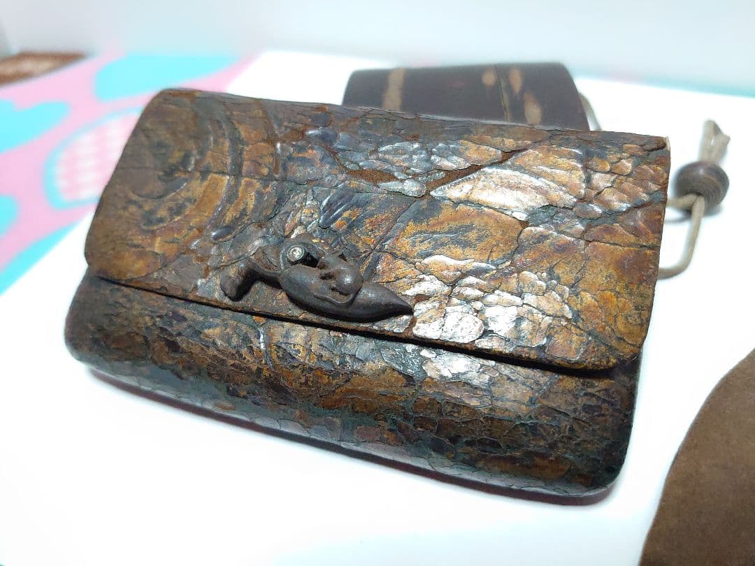 時代物 煙管 煙草入 煙管筒 金口 細工 彫刻 一式 骨董 アンティーク