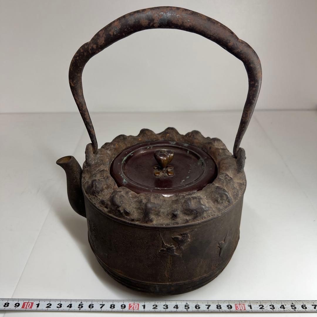 大国寿朗 花鳥文鉄瓶 名人作 東キ7-0901☆2F トニサト