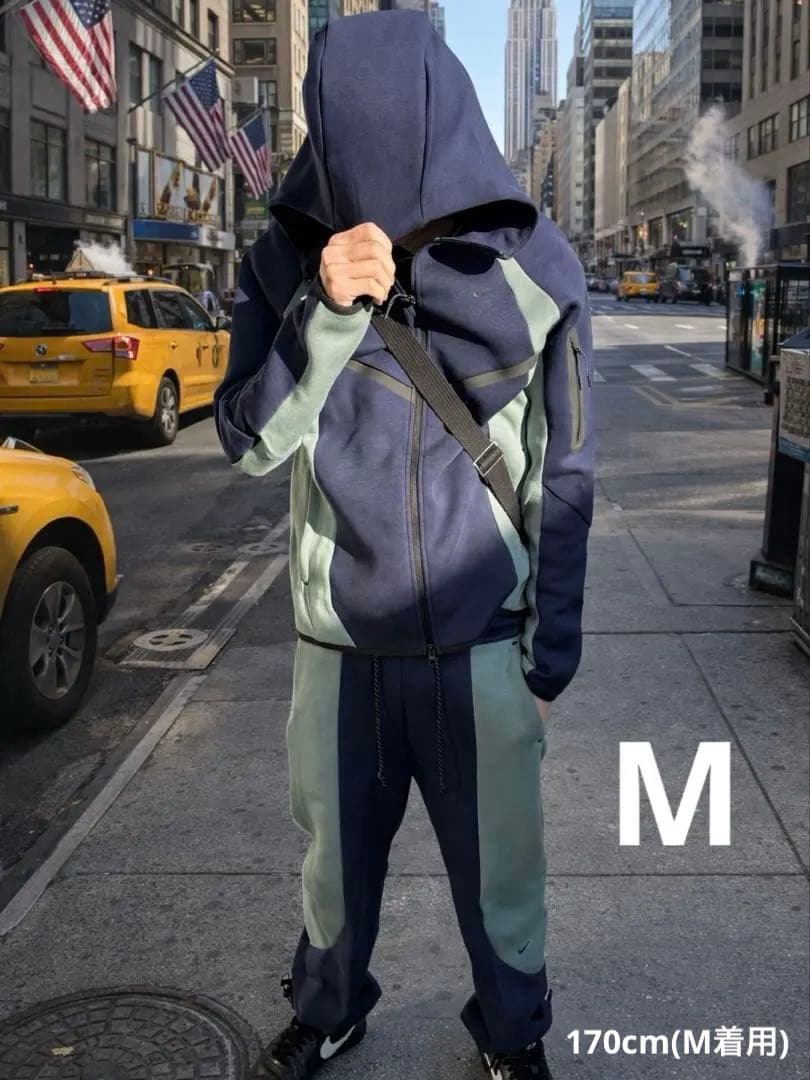 ナイキ　テックフリース　ウィンドランナー　パーカー　パンツ　セットアップ　M 紺