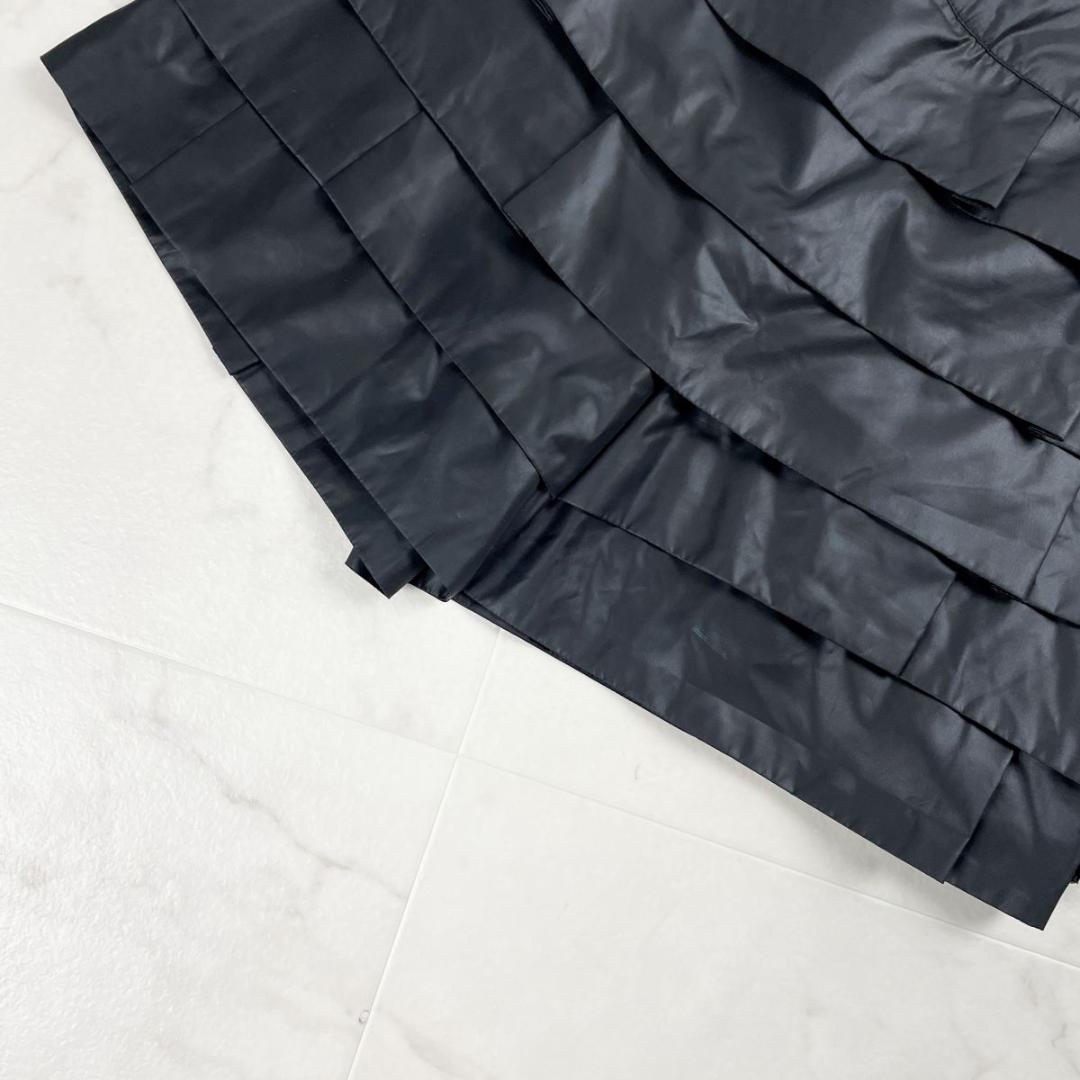 美品 archivio プリーツフリルショートパンツ 黒 サイズ40*CD817