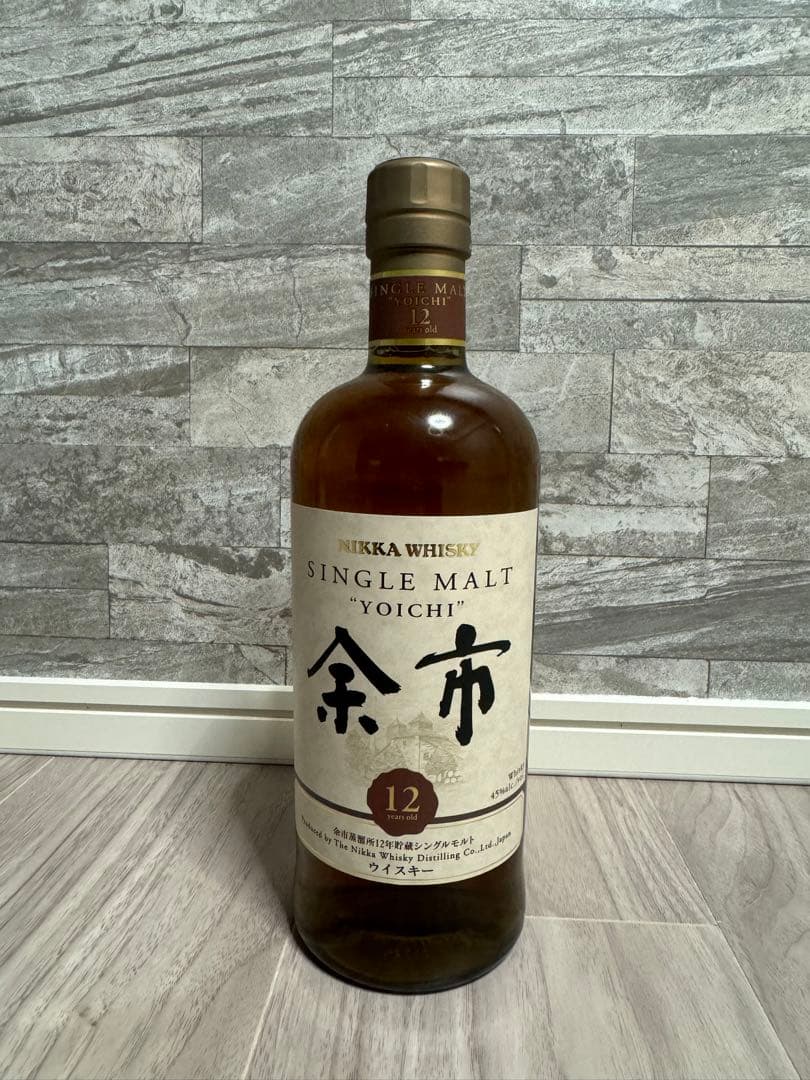 ニッカ シングルモルトウイスキー 余市 45度 12年700ml 箱無し　未開封