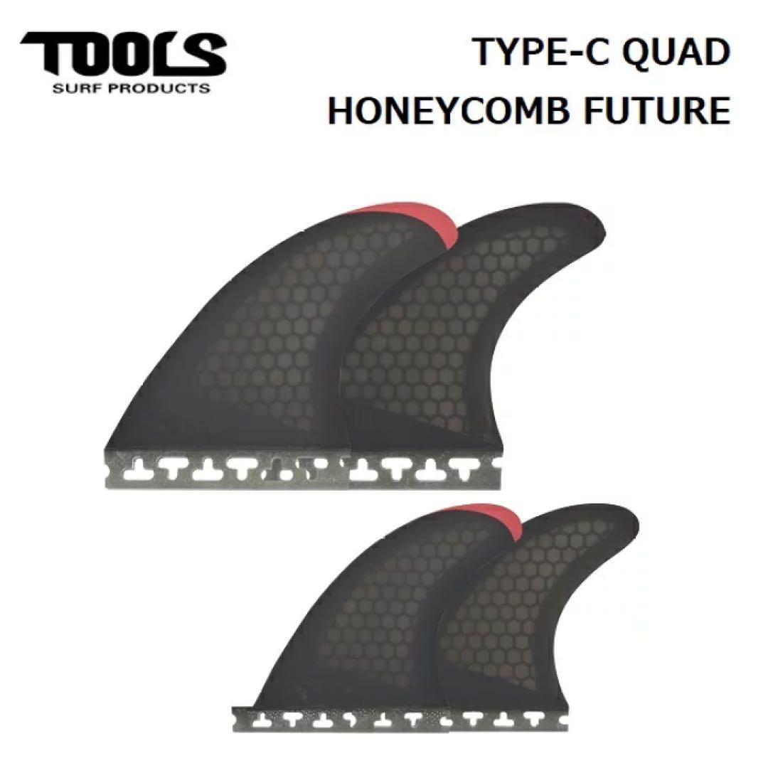 TOOLS TYPE-C QUAD フィン ブラック/レッド4枚セット