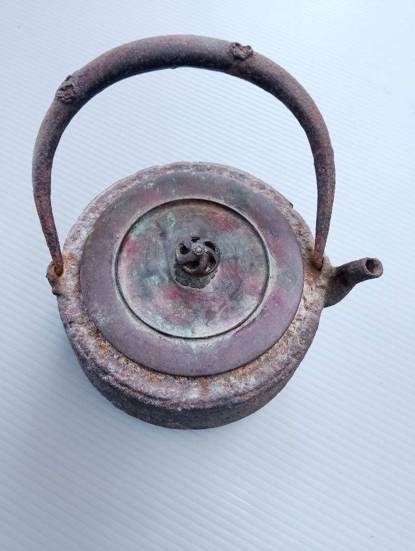 龍文堂造　鉄瓶　茶道具　煎茶道具　時代物　アンティーク(あ14)
