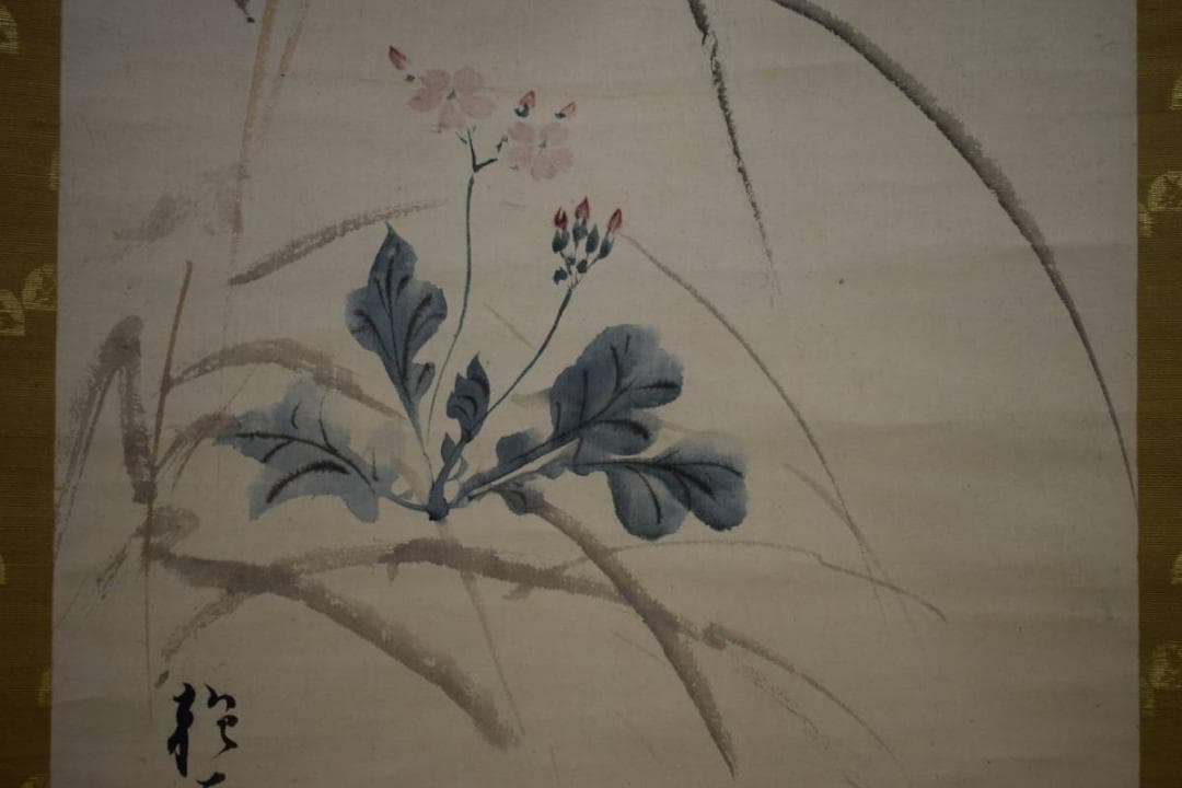 模写/酒井抱一/花図/布袋屋掛軸HI-559