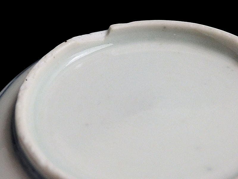 古伊万里　染付　山水の図　変形向付　２客　B072AS-fbvb