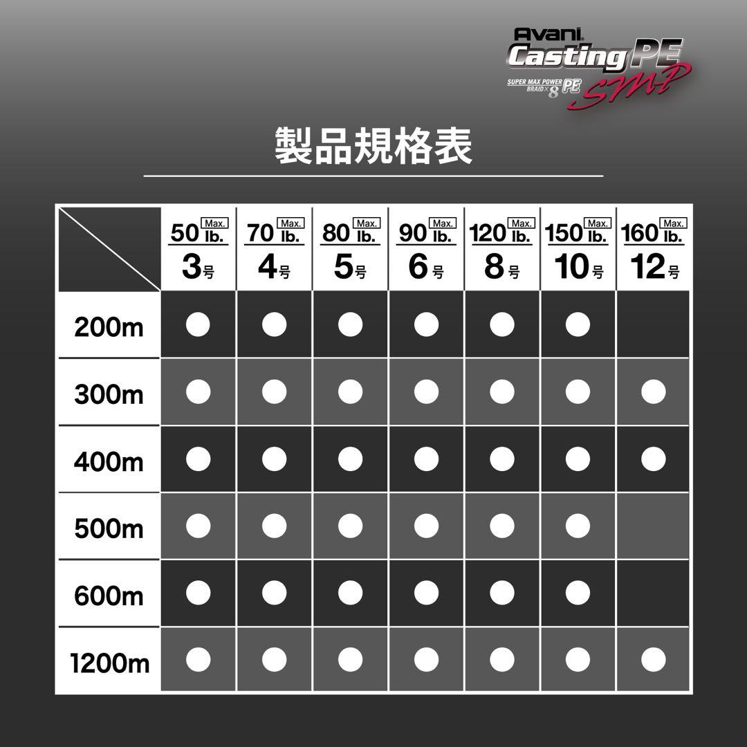 バリバス アバニ キャスティングPE SMP 5号 300m ステルスグレー