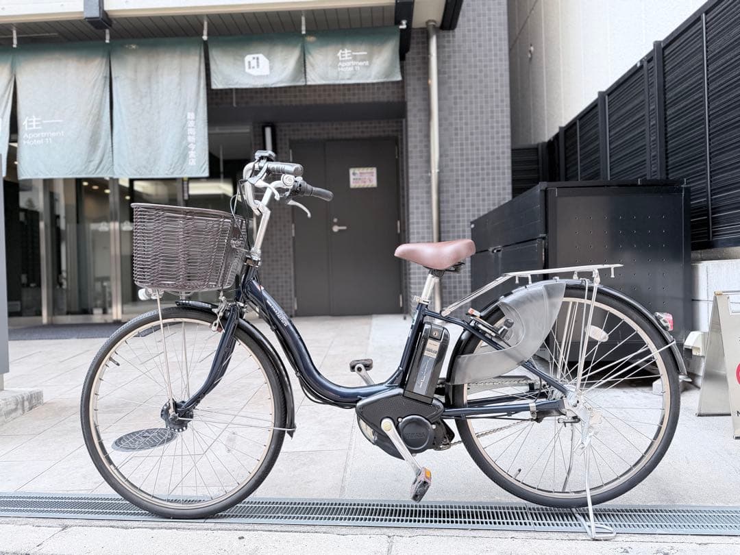 大阪府　ヤマハ　電動アシスト自転車 黒 バスケット付き