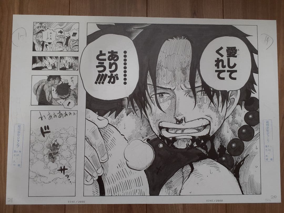 ✔️非売品 ONEPIECE 複製原画 ビブルの秘宝② エース