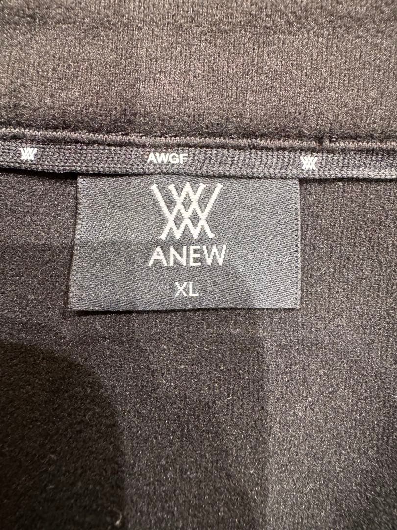 美USED ANEW GOLF メンズ FW袖リブ厚手ストレッチポロ アニュー