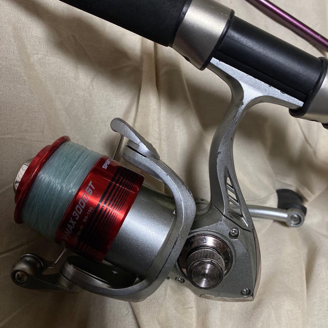 PURPLE RAIN 9ftシーバスロッドとスピニングリール3000番のセット