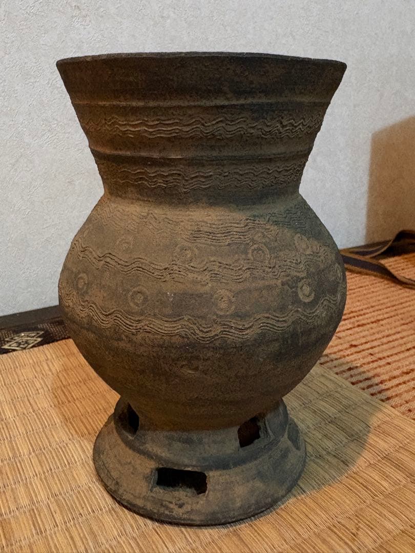 骨董　台付長頸壺　新羅土器　古代須恵器 朝鮮美術　古美術