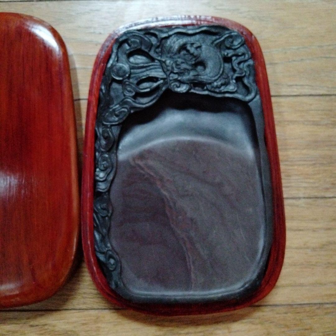 中国骨董【老坑仔巖極品龍雲古端渓硯石】旧家蔵コレクション貴重希少名品細工精密龍彫