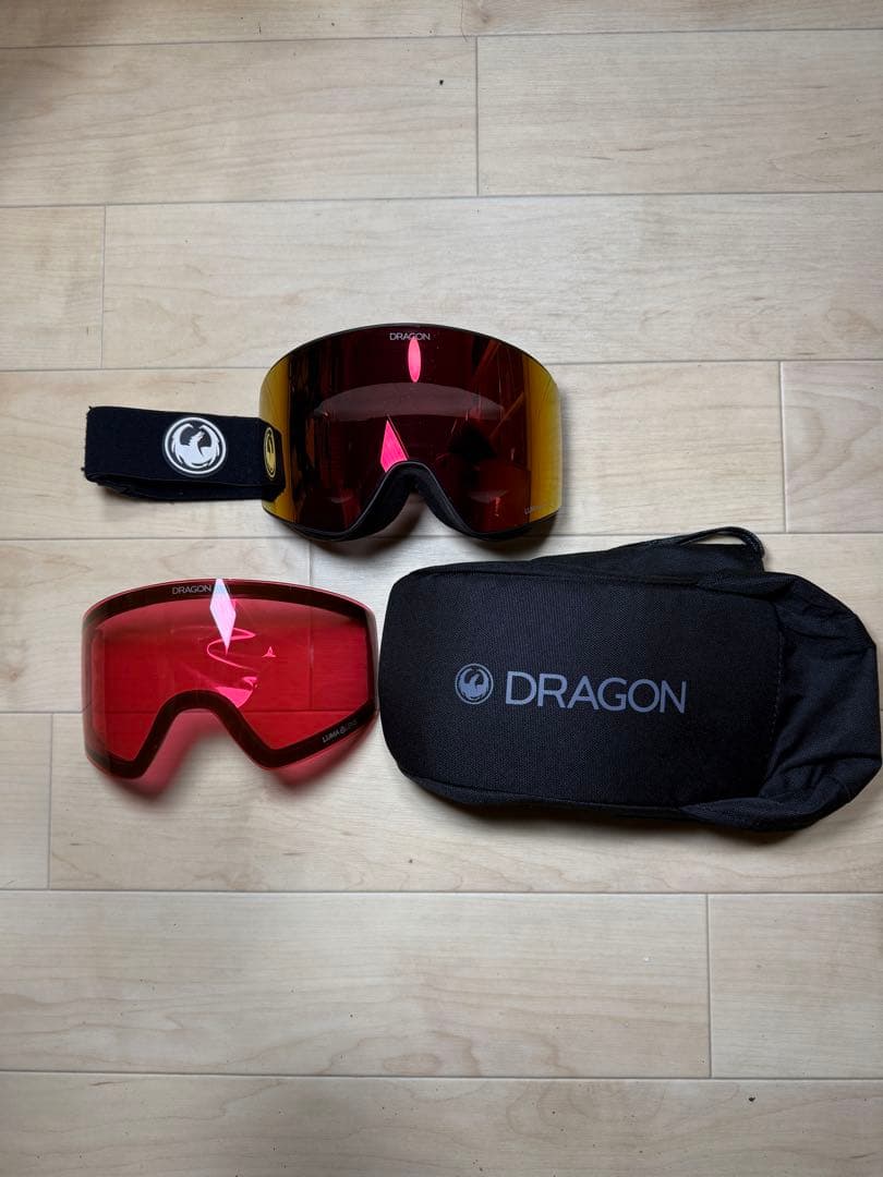 DRAGON PXV ゴーグル 美品 スペアレンズ新品 ケース付 ドラゴン
