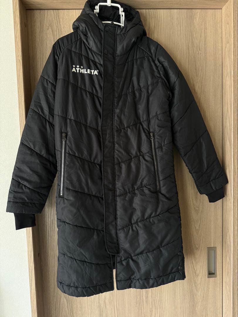 【美品】ATHLETA アスレタ ベンチコート 防寒 ブラック 160cm