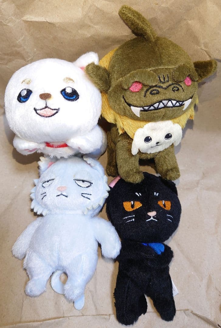 全4種セット 銀魂 カバンに付けられるぬいぐるみ 〜わんにゃん大集合オォォ！！