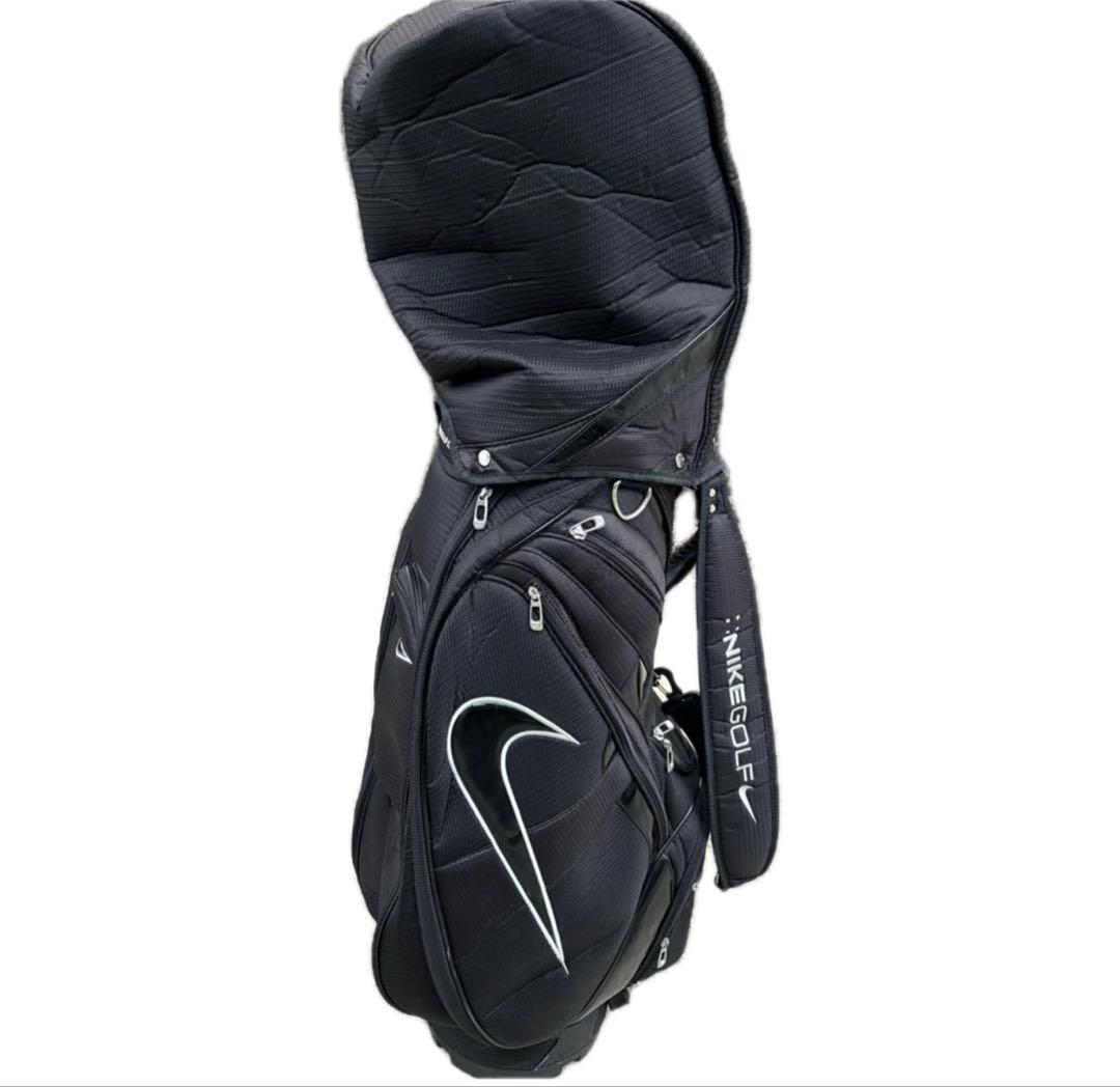 NIKE GOLF キャディバッグ エナメル ビッグロゴ 黒 ブラック 人気