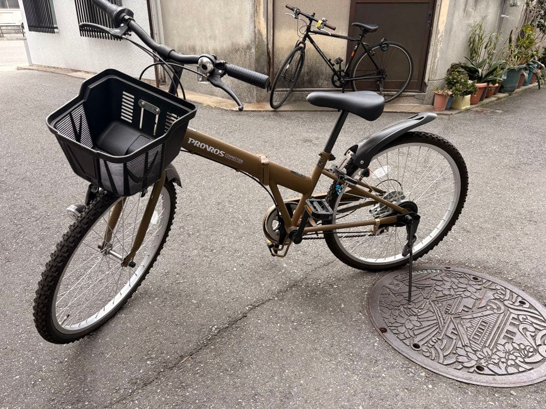 PROVOS 折りたたみ自転車 カーキ 子供用 24インチ