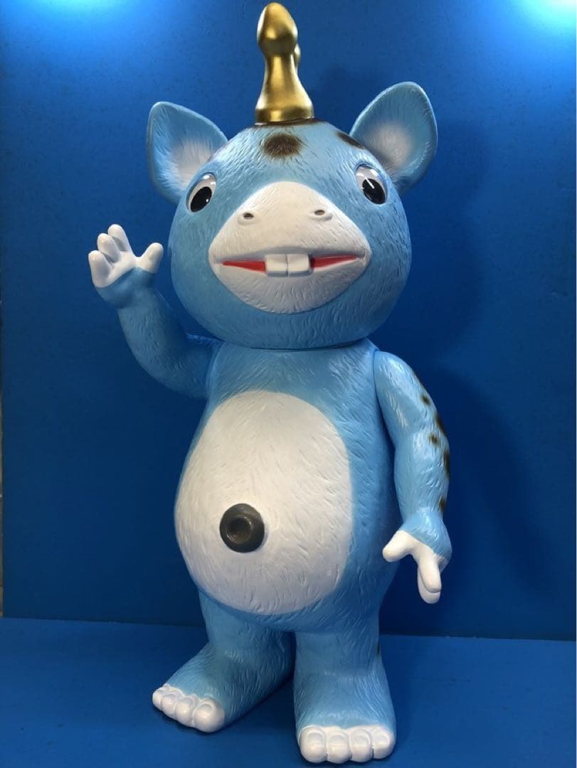 イヌクマ★快獣ブースカ★ジャイアントサイズ【水色】未使用新品 色紙付き