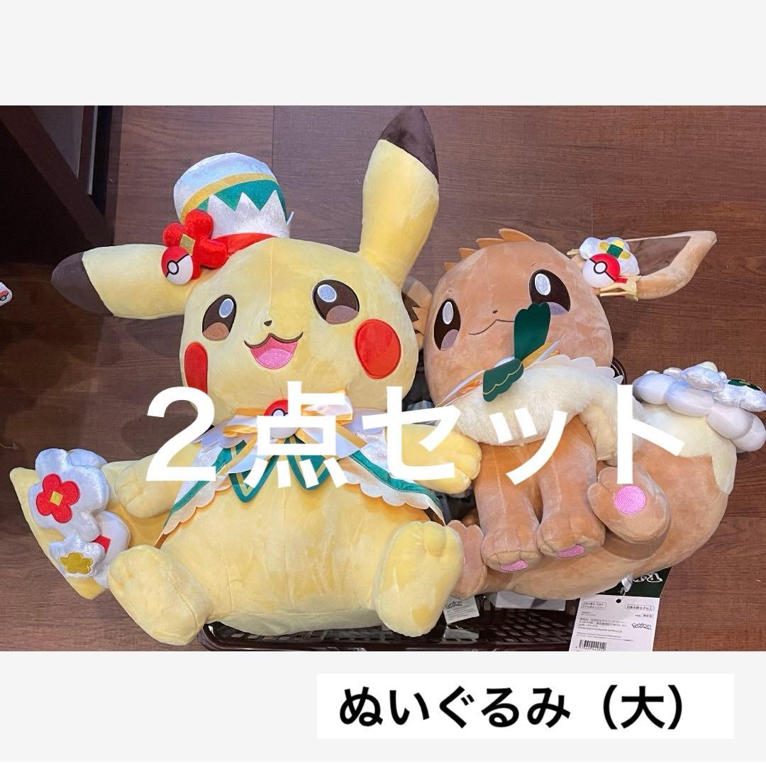 ぬいぐるみ大　イーブイ　ピカチュウ　ポケパーク　カントー　限定　ポケモン　特大