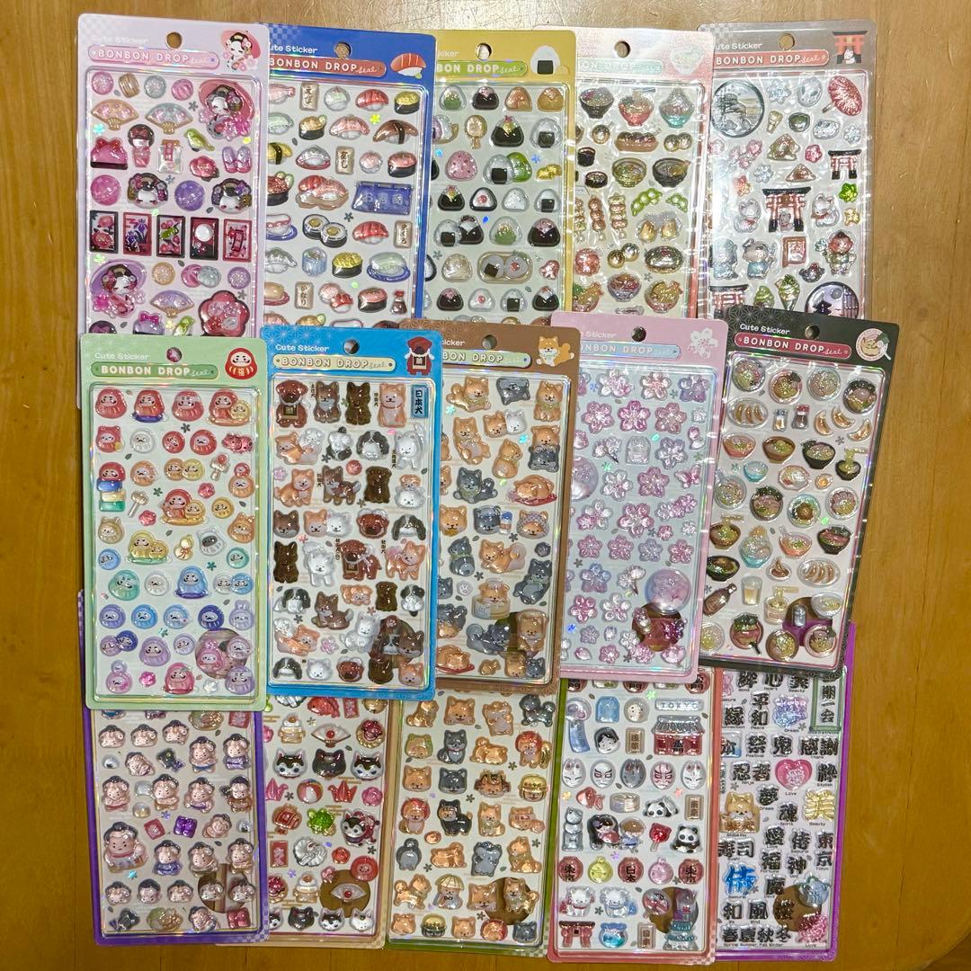 【正規品】　ボンボンドロップシール　和柄　15枚セット
